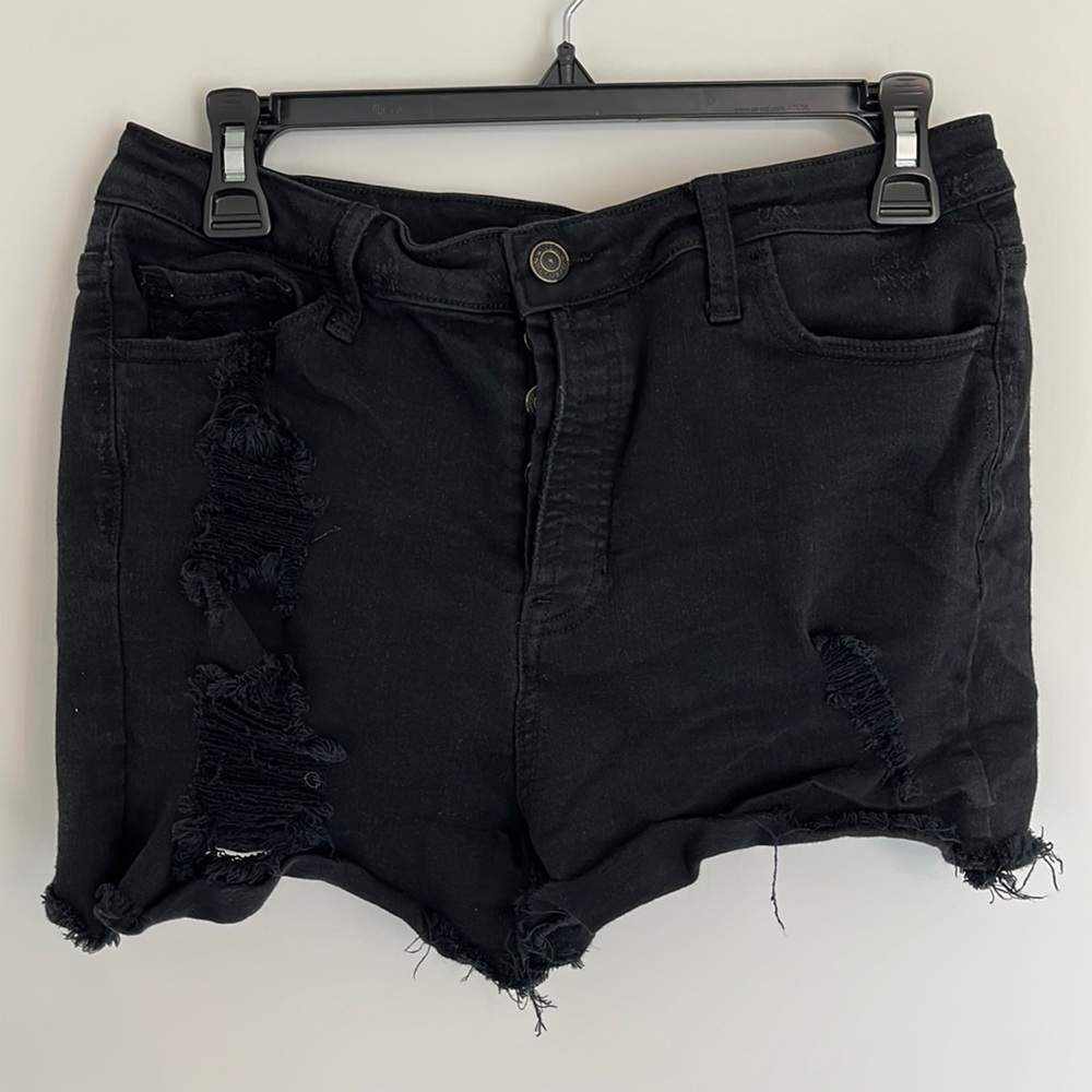 Vervet Black Distressed Jean Shorts